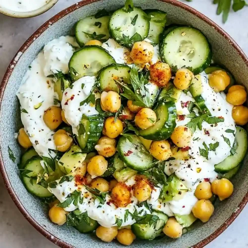 Cucumber Avocado Chickpea Salad