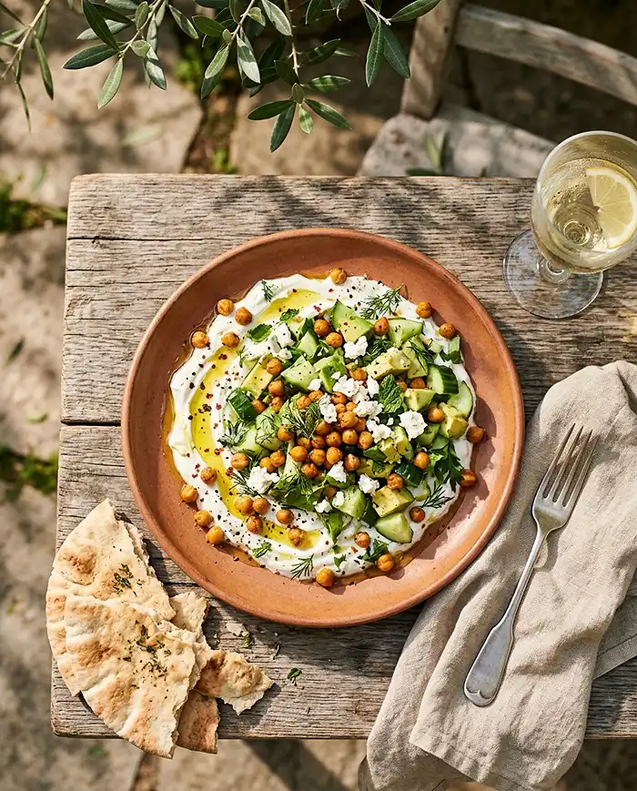Cucumber Avocado Chickpea Salad Recipe