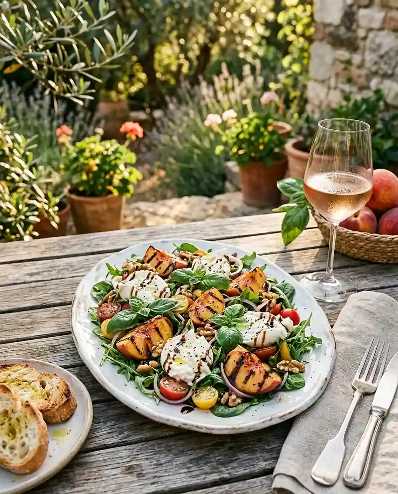 Grilled Peach Burrata Salad 4 Grilled Peach Burrata Salad recipe