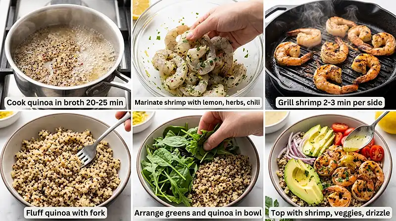 How to Make Lemon Garlic Shrimp Quinoa Bowls
