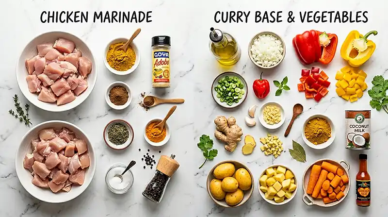 Caribbean Curry Bowl with Tender Chicken 3 Ingredients for caribbean curry bowl