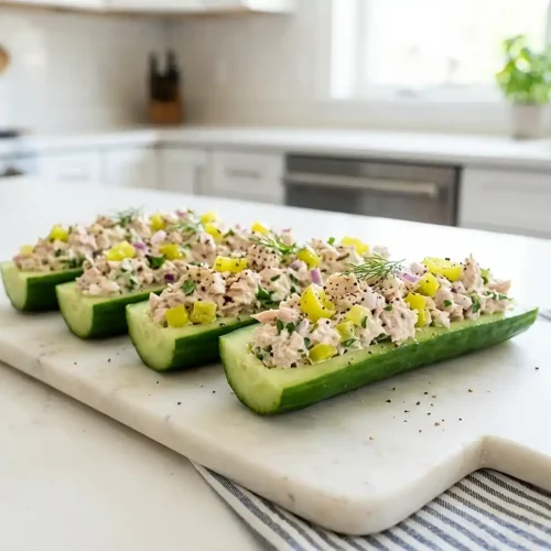 Mediterranean Tuna Cucumber Boats