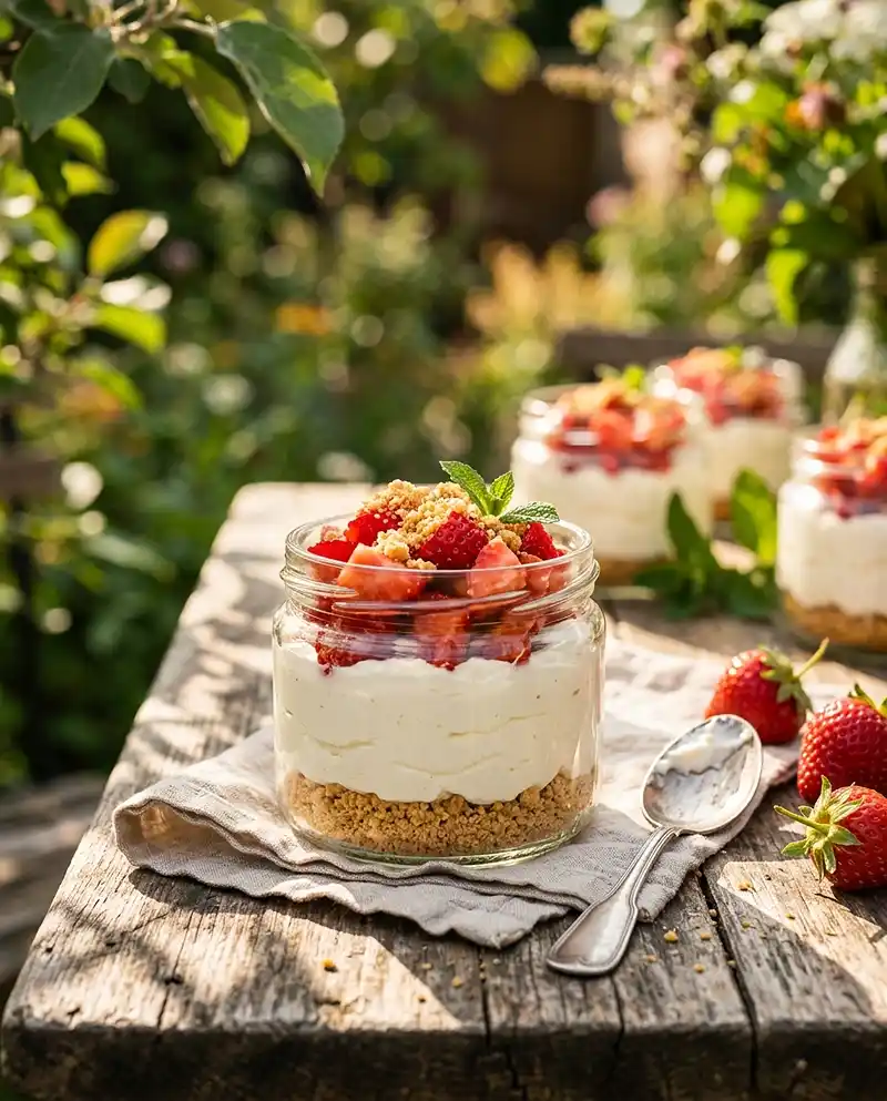 No-Bake Strawberry Cheesecake Cups 4 No-Bake Strawberry Cheesecake Cups recipe