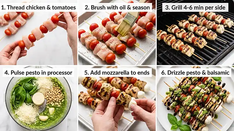 Caprese Chicken Skewers 3 PREPARING THE Caprese Chicken Skewers
