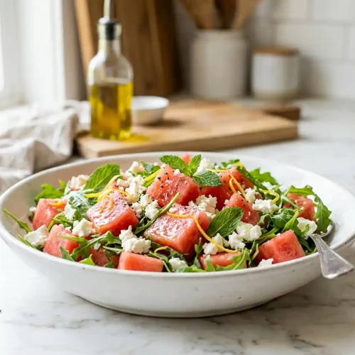 Watermelon Feta Mint Salad