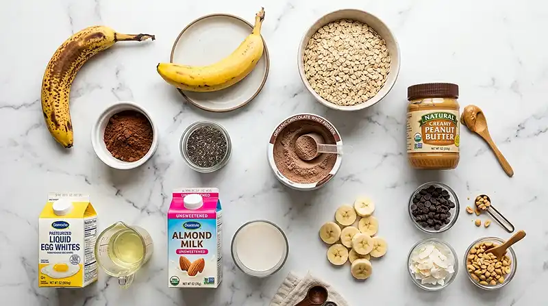 chocolate peanut butter banana overnight oats​ Ingredients