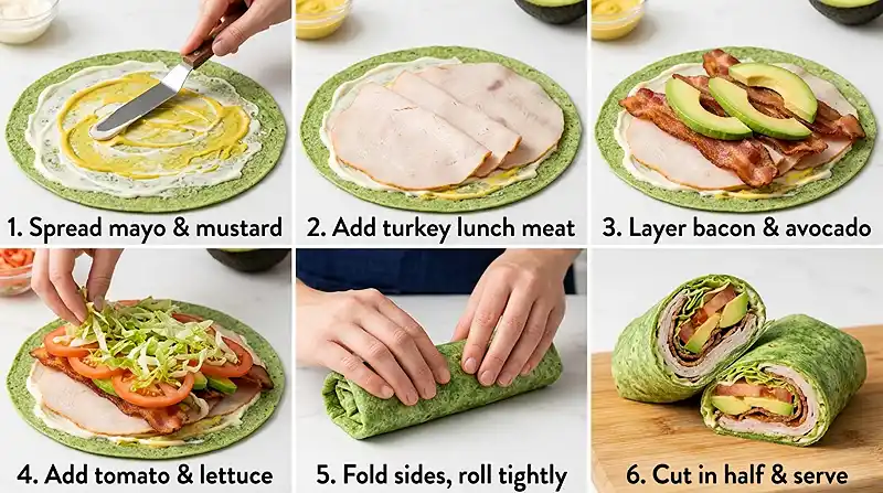 Avocado Turkey Club Wrap 3 how to make Avocado Turkey Club Wrap