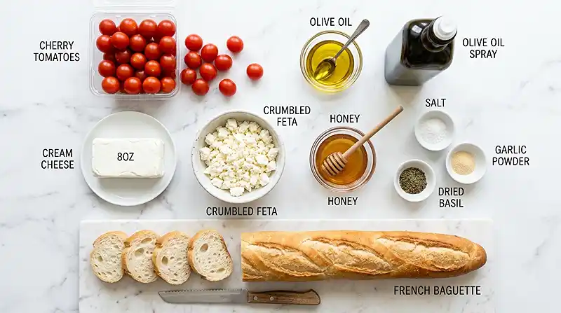 Whipped Feta Bruschetta Board 2 ingredients for Whipped Feta Bruschetta Board