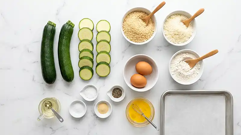 Crispy Parmesan Zucchini Bites 2 ingredients of the Crispy Parmesan Zucchini Bites