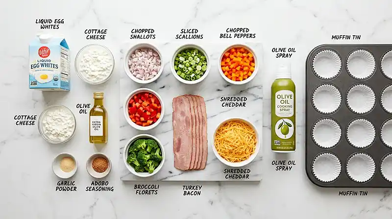 Meal Prep Egg White Veggie Muffins 2 ingredients of the Meal Prep Egg White Veggie Muffins