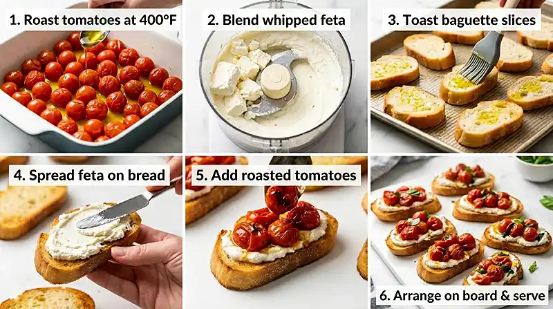 Whipped Feta Bruschetta Board 3 preparing of Whipped Feta Bruschetta Board