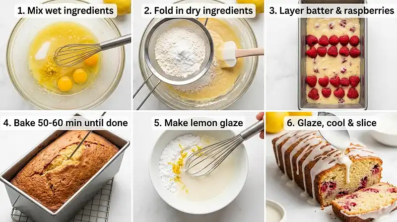 preparing the Raspberry Lemon Loaf