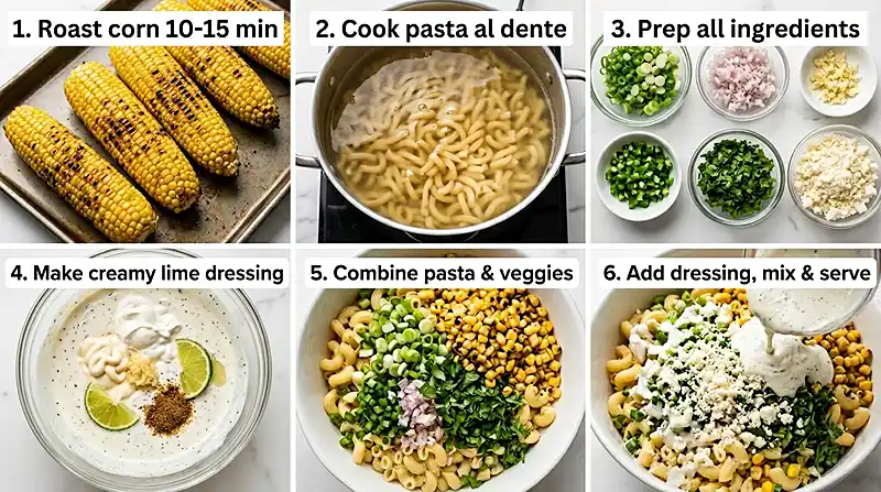 Street Corn Pasta Salad 3 preparing the Street Corn Pasta Salad