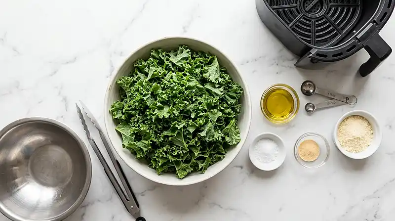 5 ingredients for kale chip air fryer recipe​