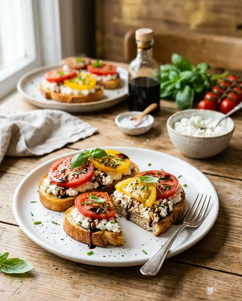 Bruschetta Cottage Cheese Toasts 4 Bruschetta Cottage Cheese Toasts recipe