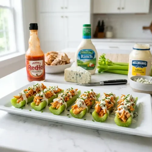 Buffalo Chicken Celery Boats 5 Buffalo Chicken Celery Boats