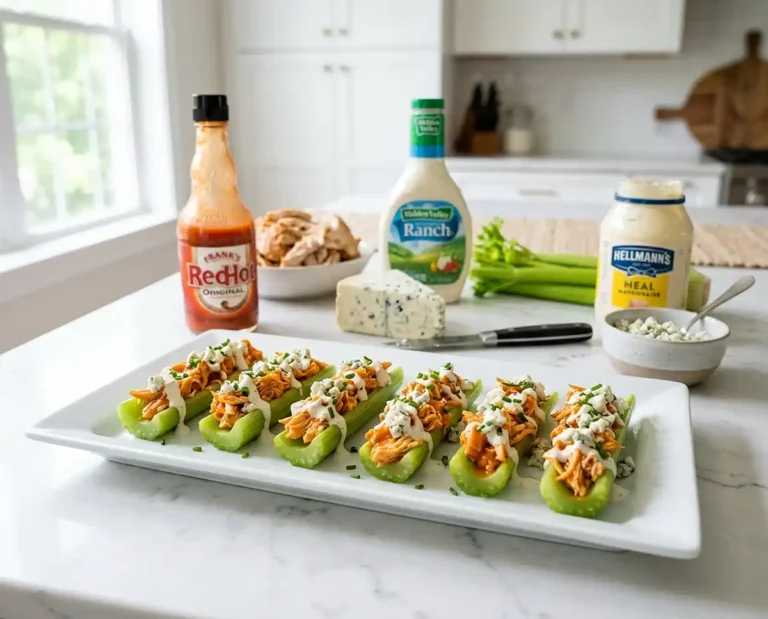 Buffalo Chicken Celery Boats