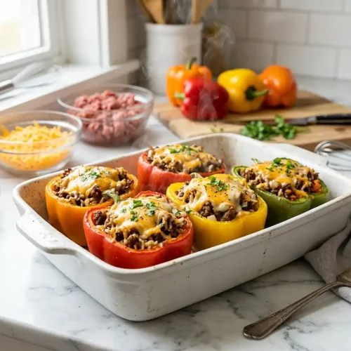 Cheeseburger Stuffed Peppers 5 Cheeseburger Stuffed Peppers