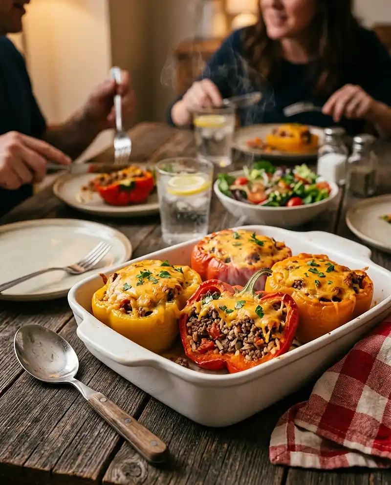 Cheeseburger Stuffed Peppers 4 Cheeseburger Stuffed Peppers recipe