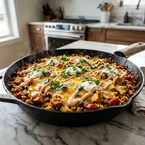 Cheesy Chicken Taco Rice Bake 5 Cheesy Chicken Taco Rice Bake