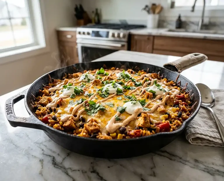 Cheesy Chicken Taco Rice Bake