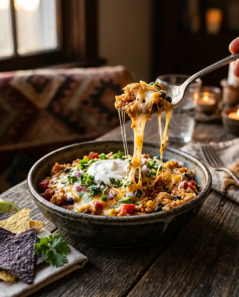 Cheesy Chicken Taco Rice Bake 4 Cheesy Chicken Taco Rice Bake recipe