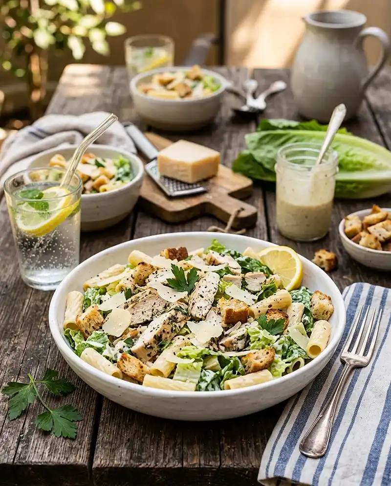 Chicken Caesar Pasta Salad Bowls 4 Chicken Caesar Pasta Salad Bowls recipe