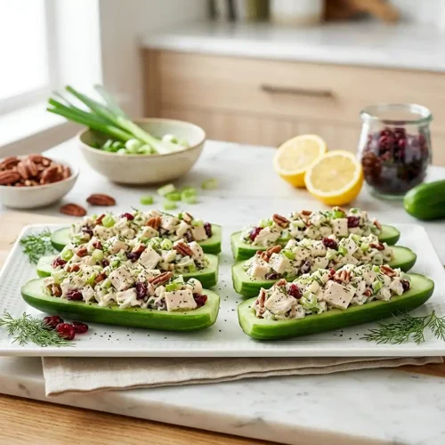 Chicken Salad Cucumber Boats 5 Chicken Salad Cucumber Boats