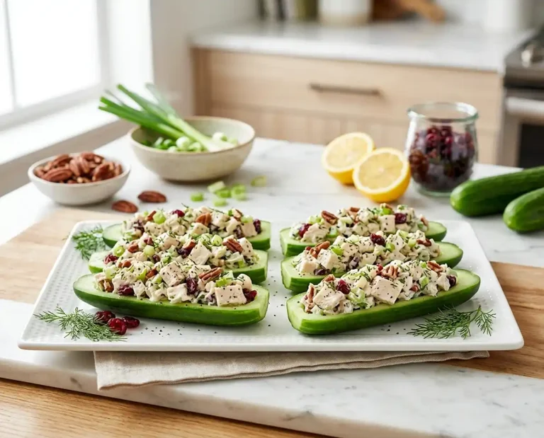 Chicken Salad Cucumber Boats