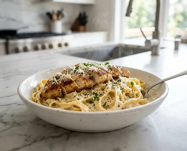 Cottage Cheese Alfredo Chicken Pasta