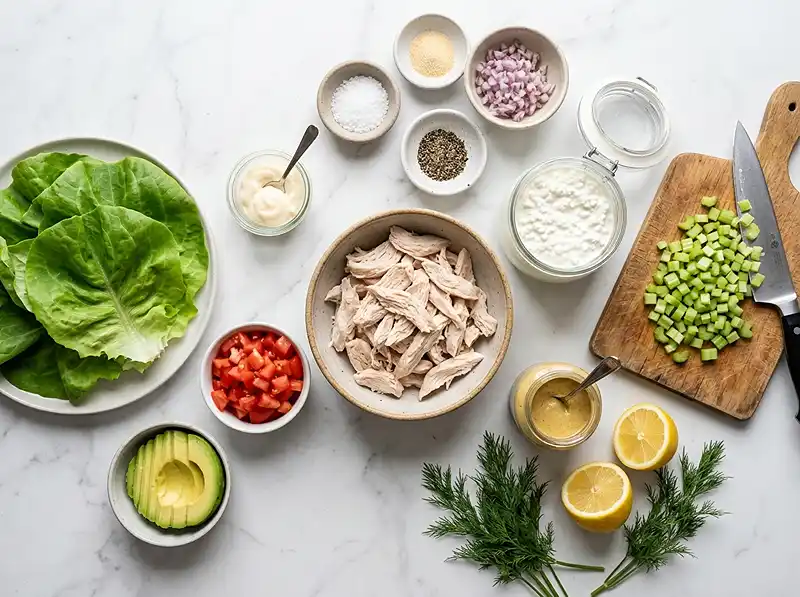 Cottage Cheese Chicken Salad Lettuce Cups 3 Cottage Cheese Chicken Salad Lettuce Cups Ingredients