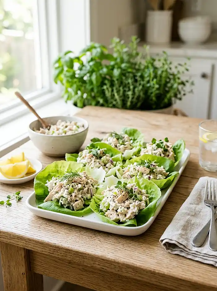 Cottage Cheese Chicken Salad Lettuce Cups 5 Cottage Cheese Chicken Salad Lettuce Cups Recipe