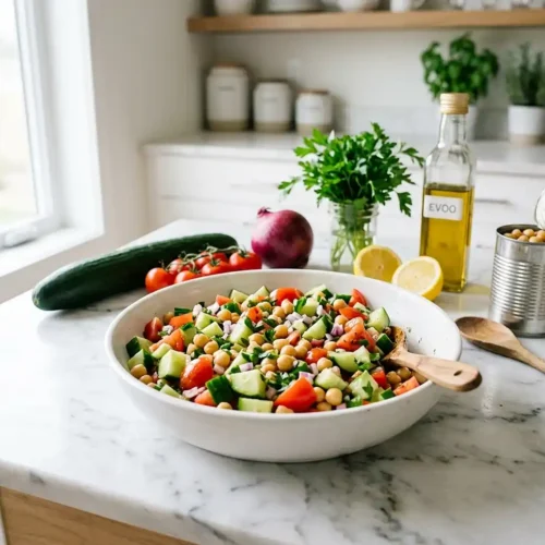Cucumber Tomato Chickpea Salad 5 Cucumber Tomato Chickpea Salad
