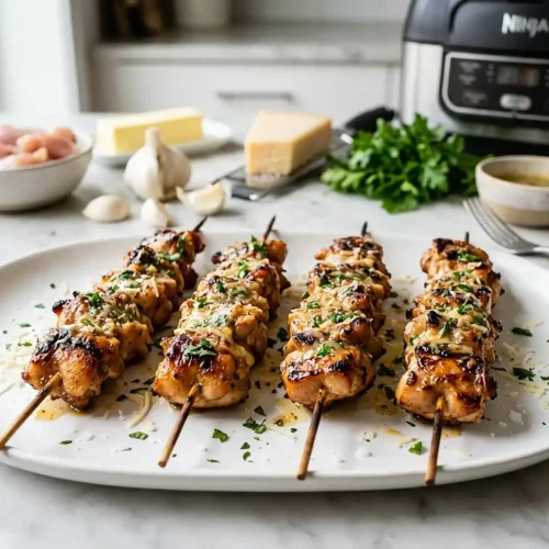 Garlic Parmesan Chicken Skewers 5 Garlic Parmesan Chicken Skewers