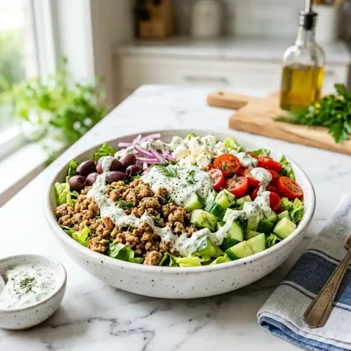 Greek Turkey Burger Bowls 5 Greek Turkey Burger BowlsWh