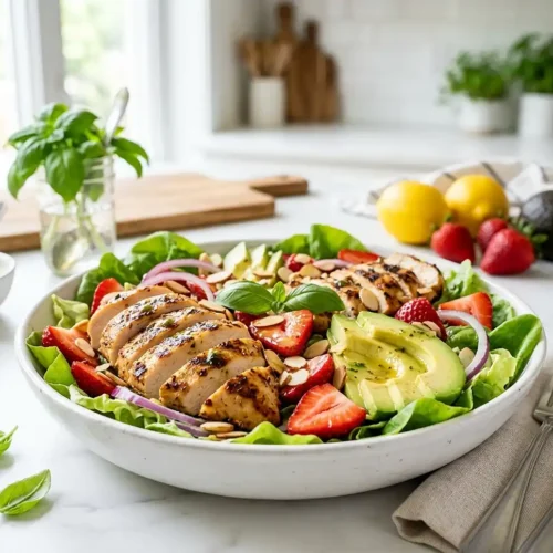 Grilled Chicken Strawberry Avocado Salad 2 Grilled Chicken Strawberry Avocado Salad