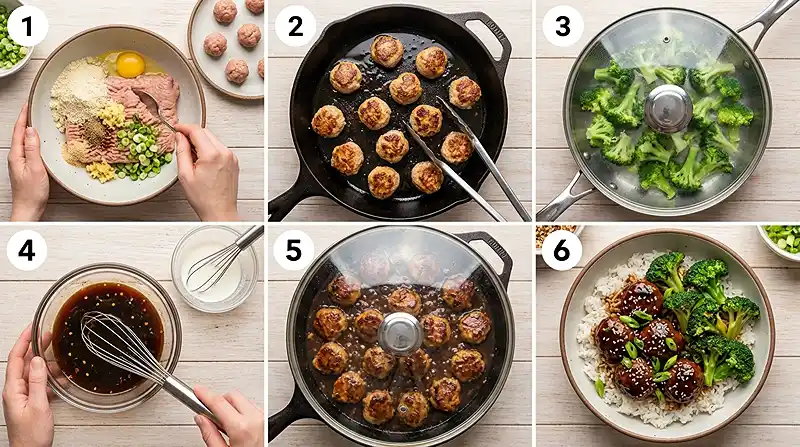 HOW TO MAKE THE Teriyaki Turkey Meatballs with Broccoli