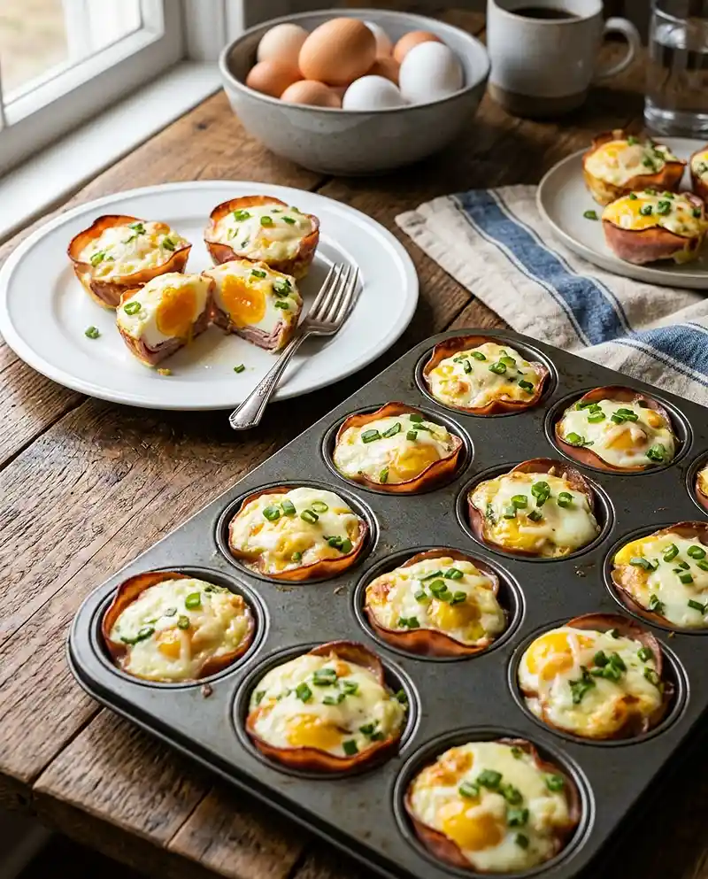 Ham and Cheese Egg Cups 4 Ham and Cheese Egg Cups recipe