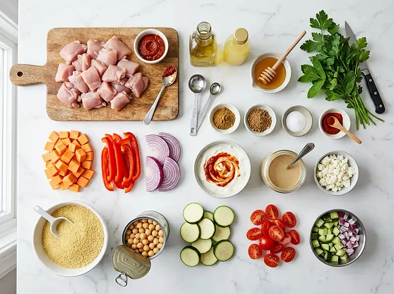 Harissa Chickpea Chicken Bowls 3 Harissa Chickpea Chicken Bowls Ingredients