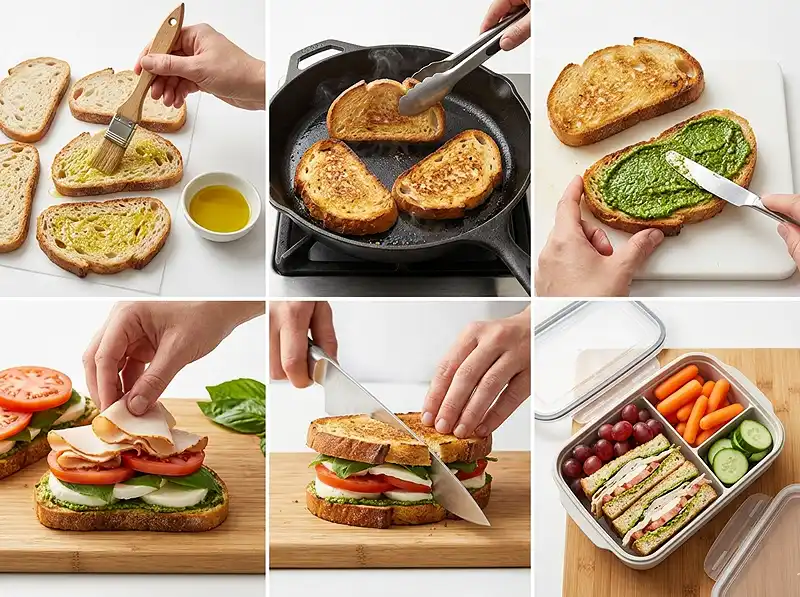Caprese Turkey Sandwich Boxes 4 How to Make Caprese Turkey Sandwich Boxes