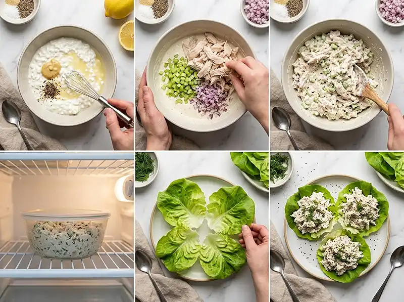 Cottage Cheese Chicken Salad Lettuce Cups 4 How to Make Cottage Cheese Chicken Salad Lettuce Cups