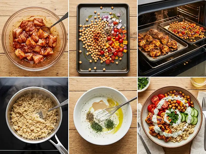 Harissa Chickpea Chicken Bowls 4 How to Make Harissa Chickpea Chicken Bowls
