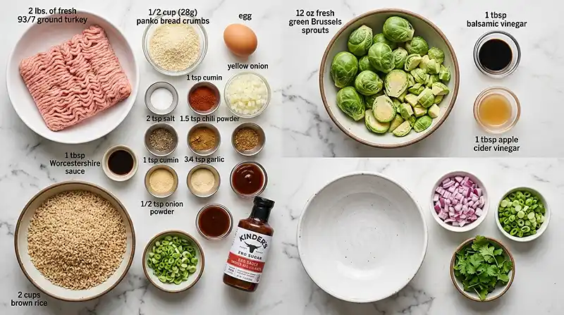 INGREDIENTS FOR BBQ Turkey Meatball Bowls