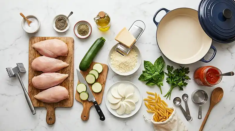 Chicken Parmesan Zucchini Bake 2 INGREDIENTS FOR Chicken Parmesan Zucchini Bake
