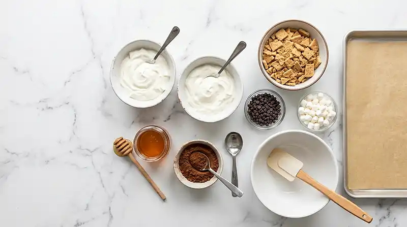 Smores Greek Yogurt Bark 2 INGREDIENTS FOR Smores Greek Yogurt Bark
