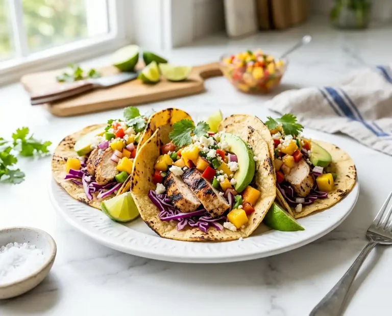 Mango Salsa Chicken Tacos
