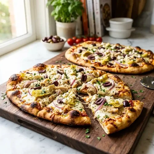 Mediterranean Chicken Flatbread Pizza 5 Mediterranean Chicken Flatbread Pizza