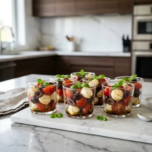 Mini Caprese Salad Cups 5 Mini Caprese Salad Cups