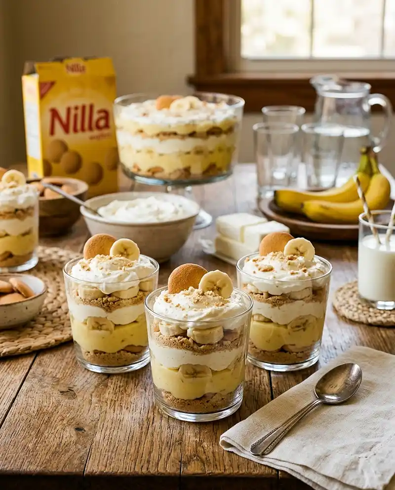 No-Bake Banana Pudding Cups 4 No-Bake Banana Pudding Cups RECIPE