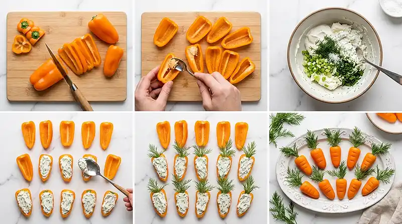 Mini Carrot Pepper Herb Cheese Bites 3 PREPARING THE Mini Carrot Pepper Herb Cheese Bites